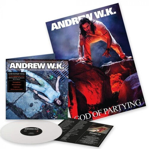 Andrew W.K. - God Is Partying (Parental Advisory Explicit Lyrics, Colored Vinyl, White, Poster) Vinyl - PORTLAND DISTRO