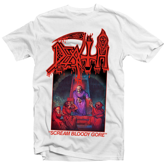 Death - Scream Bloody Gore (White) T-Shirt - PORTLAND DISTRO