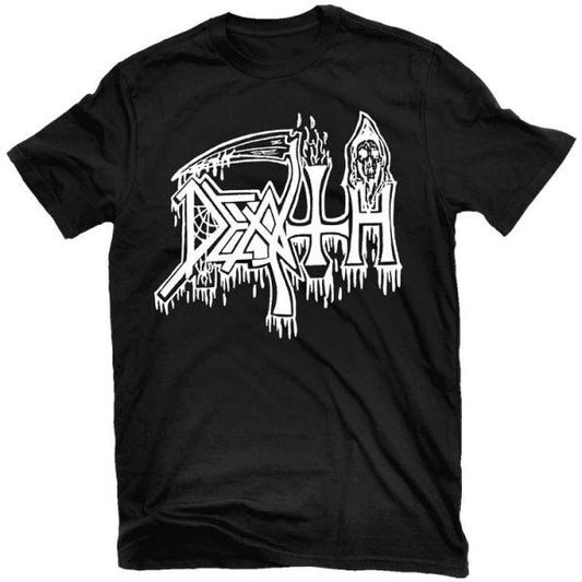 Death - Classic Logo (White on Black) T-Shirt - PORTLAND DISTRO