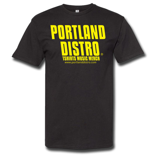 Portland Distro - Yellow on Black T-Shirt - PORTLAND DISTRO