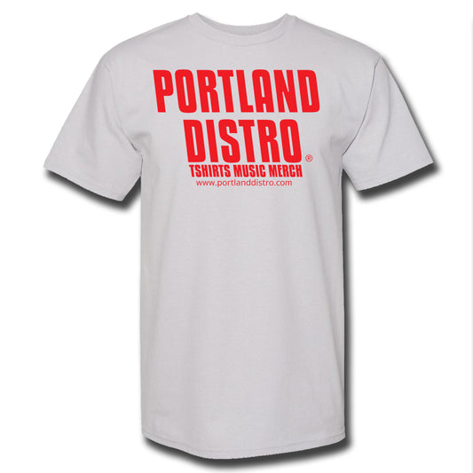 Portland Distro - Red on White T-Shirt - PORTLAND DISTRO