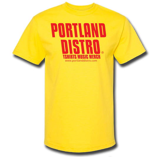 Portland Distro - Red on Yellow T-Shirt - PORTLAND DISTRO