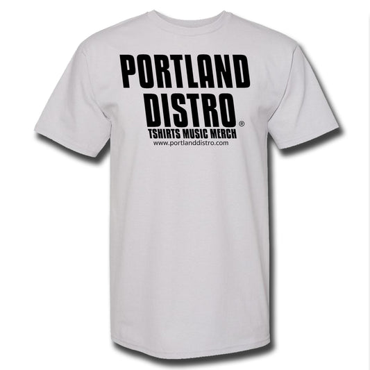 Portland Distro - Black on White T-Shirt - PORTLAND DISTRO