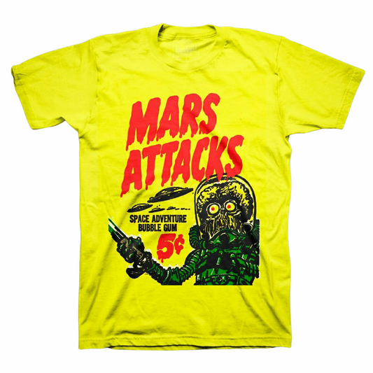 Mars Attacks - Gum Attack Yellow T-Shirt - PORTLAND DISTRO