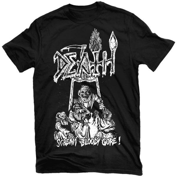 Death - Scream Bloody Gore Line Art Black T-Shirt - PORTLAND DISTRO